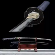 Honsanmai Japanese Katana Full Tang Samurai Sword Sharp With Black Scabbard NEW.