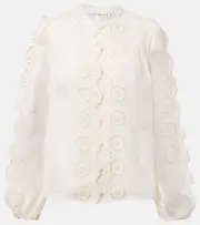 [Zimmermann] Zimmermann Lucky embroidered cotton blouse AU 14 white