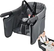 Folding Hook on Seat Clip - Clip on High Chair | Fold-Flat Storage Portable Baby Feeding Seat with Safety Straps, High Load Design Table High Chair Clip On, Attach to Fast Table Chair Removable Seat
