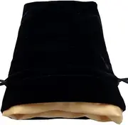 Metallic Dice Games MDG Velvet Dice Bag with Gold Satin Lining - Black Dice Bag
