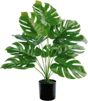 Toopify 19" Large Fake Plants Artificial Palm Plants in Pot for Indoor and Outdo