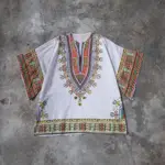 古著 AFRICAN TRADITIONAL DASHIKI SHIRT 非洲傳統圖騰上衣