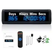Digital 999 Days Countdown Timer, Count Up/Count Down Clock with Remote, Blue