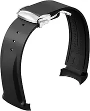 [Wentokye] Curved End Rubber Strap Compatible with Omega Rolex Tudor SEIKO 20mm 22mm Watch，Seamaster Speedmaster Diver 600M Omega X Swatch Moonswatch Watch Replacement Band Men Women