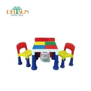 ☆ DELSUN ☆ [DELSUN 8601N 兒童積木桌椅組 塑膠桌椅 原色 DIY 多功能桌椅 台灣製造