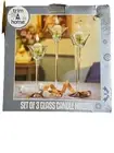 Trim A Home Set/3 Glass Candle Holders Votives or Tea Lights 8" 10" 11" KMart