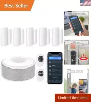 WiFi Door Alarm System, Wireless DIY Smart Home Security System, with Phone A...