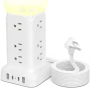 PD20W USB C Power Strip Tower with Night Light, 6 Feet Surge Protector Power Str