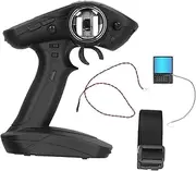 7 Channel RC Transmitter Radio Remote Control Transmitter 2.4G with Receiver Long Range LCD Display Fixed Speed Cruising for RC Car Boat Plastic Black 196x170x96mm