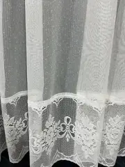 DENISE Lace WHITE Sheer Curtain 2.4 metres x 213 cm drop - Australian Stock