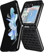 Compatible with Samsung Galaxy Z Flip6 Case,Compatible with Samsung Galaxy Z Flip6 5G SM-F741 PU Leather Kickstand Phone Cover Black