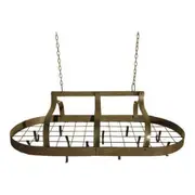Metal 94cm Cresta Dark Pot Rack Hanging Oval Kitchen Cookware Vintage Stand BRWN