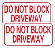 2-Pack Do Not Block Driveway Sign, 14"x 7" .04" Aluminum Reflective Sign Rust Free Aluminum-UV Protected and Weatherproof