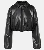 [Alo Yoga] Alo Yoga Premier faux leather bomber jacket AU 14 black