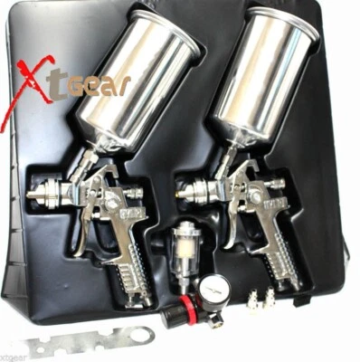 1.4mm & 1.7mm HVLP Spray Guns Kit included Gauge and Oil Water Separator