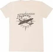 [Heroes Inc.] Heroes Inc Indiana Jones 'Plane and Compass' (Natural) T-Shirt (as1, Alpha, x_l, Regular, Regular) Off White