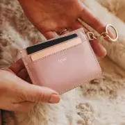 Personalised Blush Leather Card Holder