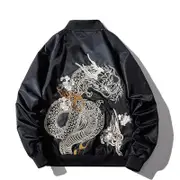 Nevenka Cyberpunk Bomber Jackets for Men Embroidery Zipper Windbreaker-C