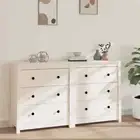vidaXL Sideboard White 140x35x80 cm Solid Wood Pine BBT