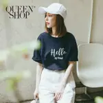 QUEENSHOP【01037005】草寫英文字母棉質短T 兩色售＊預購＊