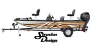 Brown Abstract Zig-Zag Style Lines Design Wrap Fishing Bass Boat Vinyl Decal USA