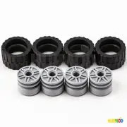 Lot of 4 LEGO 18x14mm Wheel Rim 55981 / 24x14mm Shallow Tread Tire 89201 Set NEW