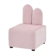 Lenore Velvet Plush Bunny Cushioned Kids Chair - Light Pink