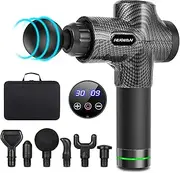 Massage Gun,Electric Muscle Massager Portable Muscle Fascial Gun Deep Tissue Massage Gun for Athletes Back Body Leg Pain Relief Low Noise Muscle Massager with Storage Bag and 6 Massage Heads