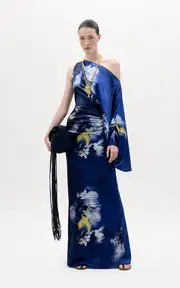 [Silvia Tcherassi] Dotty Asymmetric Silk Dress