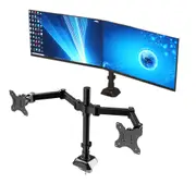 Dual Monitor Arm Mount Desk Stand For 13-27Inch Screen TV Max 9KG