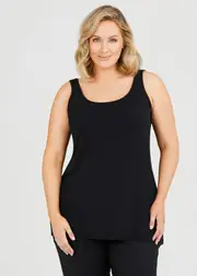 [Taking Shape] Taking Shape Bamboo Reversible Ultimate Cami Size 28 in Black - Plus Size Women's Tops & T Shirts Black