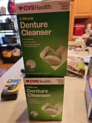 2 CVS 3 Minute Denture Cleanser 168 Effervescent Tablets Mint EXP 4/25 New in Bo