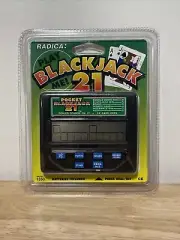 Pocket Blackjack 21 Electronic Handheld Travel Game Radica 1350 NOS VTG SEALED