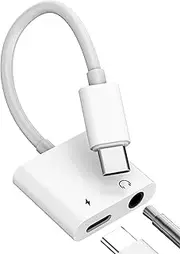 USB C to 3.5mm Jack Audio Adapter Headphone Aux Charger Splitter Cable Type C Male Car Charging Earphone Stereo DAC for Apple for iPhone 16 15 Pro Max for iPad Compatible for Samsung Galaxy S23 Ultra