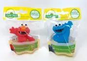 2 Sesame Street Friends figures - Elmo & Cookie Monster Preschool cake topper