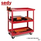 Garage Tool Storage Service Cart 3 Tier Layer Parts Trolley Workshop Shelf