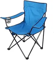 Portable Chairs Portable Folding Armchair Outdoor Camping Chairs Beach Fishing Chair with Cup Holder for Park Picnic Camp Garden 0626 (Color : Blue)