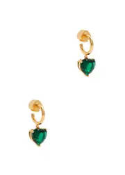 Kate Spade New York My Love Gold-plated Hoop Earrings - Green ONE SIZE