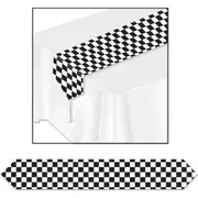 Black and White Chequered Paper Table Runner
