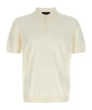 Button-down short sleeve polo shirt 48 White