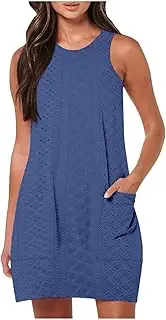 [Generic] Cyber Monday Deals 2024,Summer Casual Dresses for Women 2024,Cream Dress for Women Dress for Women Long Summer Dress Summer Mini Dresses for Women 2024 Black Dress Polka(01-Beige,L)