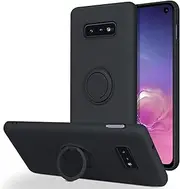 BENTOBEN for Samsung Galaxy S10e Case, Slim Silicone Soft Rubber with 360° Ring Holder Kickstand Car Mount Supported Shockproof Bumper Protective Case Cover for Samsung Galaxy S10e 5.8" (2019), Black
