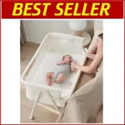 2-in-1 Baby Bassinet Bedside Sleeper with Adjustable Height & Auto-Lock Wheels
