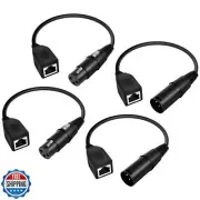 3 Pin XLR to RJ45 Adapter 【Upgraded】1ft 3 Pin DMX Male Adapter for XLR to Cat