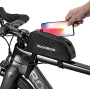 ROCKBROS Top Tube Bike Bag Bicycle Front Frame Bag Top Tube Bag Bike Accessories Pouch Compatible with iPhone 11 Pro Max
