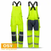 HI-VIS SAFETY WATERPROOF FULLY-SEAM SEALED FARMERS WORKERS BIB & BRACE OVERALLS