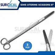 3 pcs Sims Scissors Straight 8" Surgical Gynecology Instruments German Grade