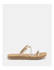 [Novo Shoes] Rivy Slide Sandals in Silver