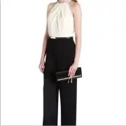 Ted Baker BLACK Women's Annaa Deep Front Fold Belted Jumpsuit, 0 (US 2)