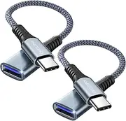 USB C to USB 3.0 OTG Adapter, ANDTOBO 2 Pack USB C Male to USB 3.0 Female OTG Cable Thunderbolt3 On The Go for Samsung Galaxy S20 S20+ Ultra S8 S9, MacBook Pro/Air